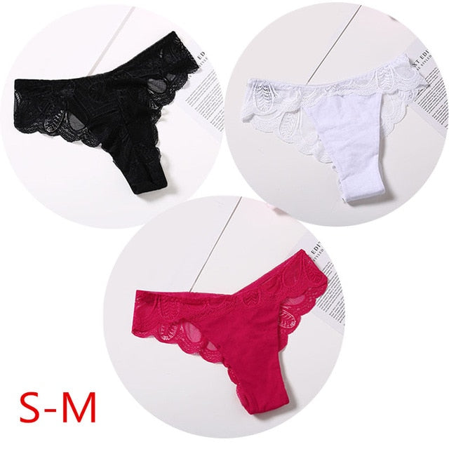 3 Pack Cotton G-string Briefs Lace Underwear Floral Thong Panties The Clothing Company Sydney