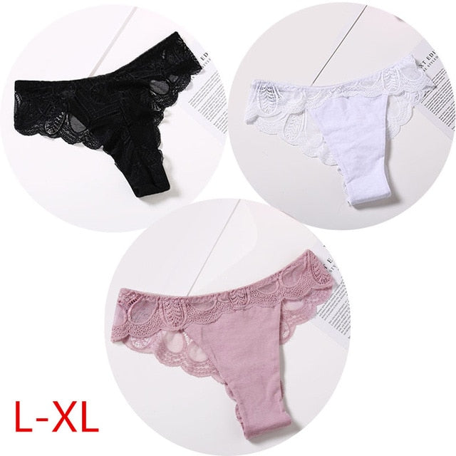 3 Pack Cotton G-string Briefs Lace Underwear Floral Thong Panties The Clothing Company Sydney