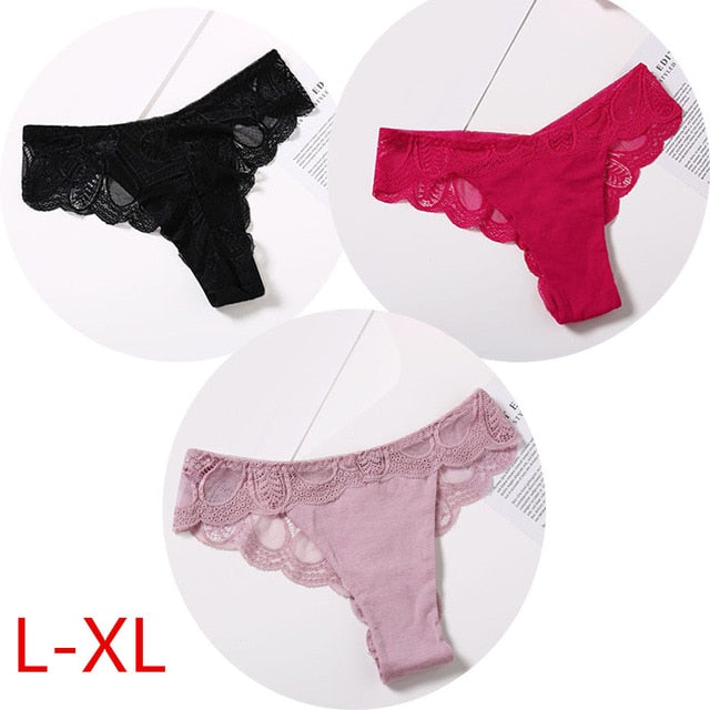 3 Pack Cotton G-string Briefs Lace Underwear Floral Thong Panties The Clothing Company Sydney