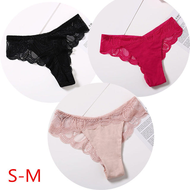 3 Pack Cotton G-string Briefs Lace Underwear Floral Thong Panties The Clothing Company Sydney