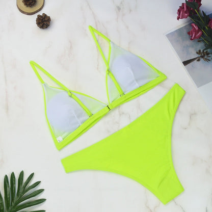 2 Piece Thong Swimwear Female Swimsuits Solid Bikini set Brazilian Bathing Suit Beachwear The Clothing Company Sydney