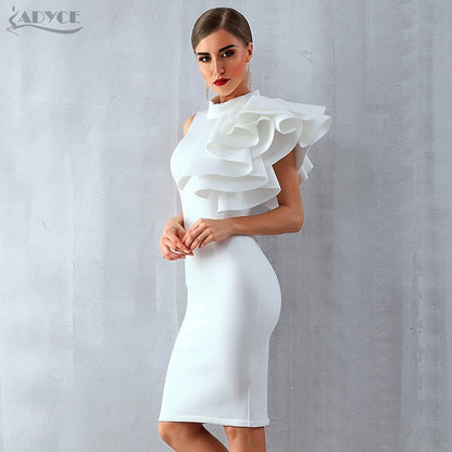 Sleeveless Ruffle Bodycon Midi Night Club Dress in 5 Colours The Clothing Company Sydney