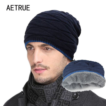 Beanies Knitted Men's Ladies Winter Men Caps Warm Fur Winter Beanie Fleece Knit Bonnet  Hat The Clothing Company Sydney