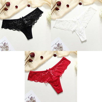 3 Piece Lace Sexy G-String Briefs Lingerie Low Waist Cotton T-back Female Underwear Panties The Clothing Company Sydney