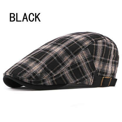 Casual Cotton Plaid Flat Adjustable Beret Flay Ivy News Boy Cap The Clothing Company Sydney