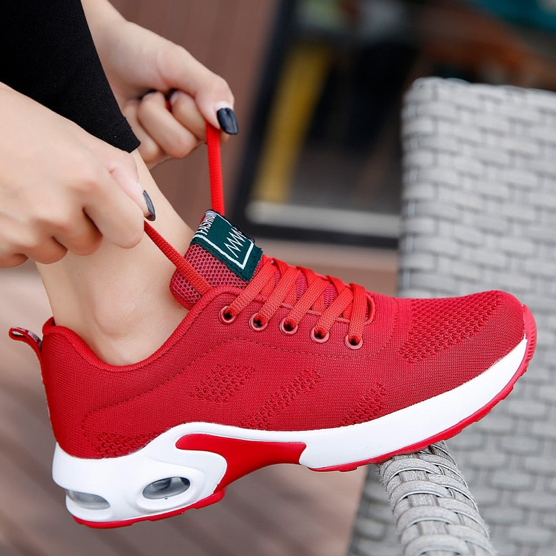 Breathable Mesh Comfort Jogging Air Cushion Lace Up Ladies Fashion Running Outdoor Sports Sneakers Shoes The Clothing Company Sydney