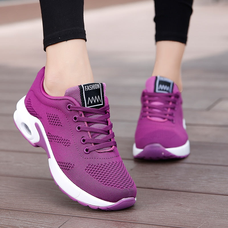 Breathable Mesh Comfort Jogging Air Cushion Lace Up Ladies Fashion Running Outdoor Sports Sneakers Shoes The Clothing Company Sydney