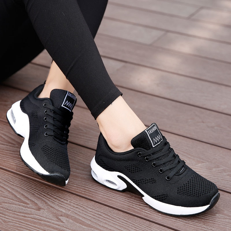 Breathable Mesh Comfort Jogging Air Cushion Lace Up Ladies Fashion Running Outdoor Sports Sneakers Shoes The Clothing Company Sydney