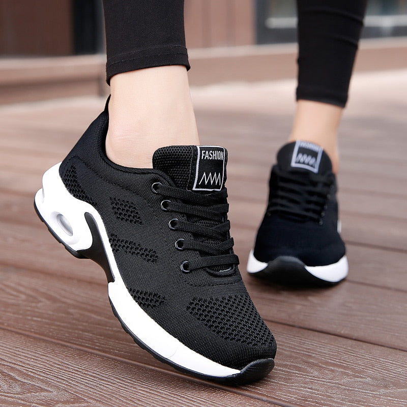 Breathable Mesh Comfort Jogging Air Cushion Lace Up Ladies Fashion Running Outdoor Sports Sneakers Shoes The Clothing Company Sydney