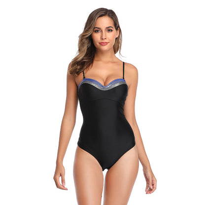 Bandeau One Piece Push Up Strapless Beach Monokini Swimwear Swimsuit Black Women's Bathing Suits The Clothing Company Sydney