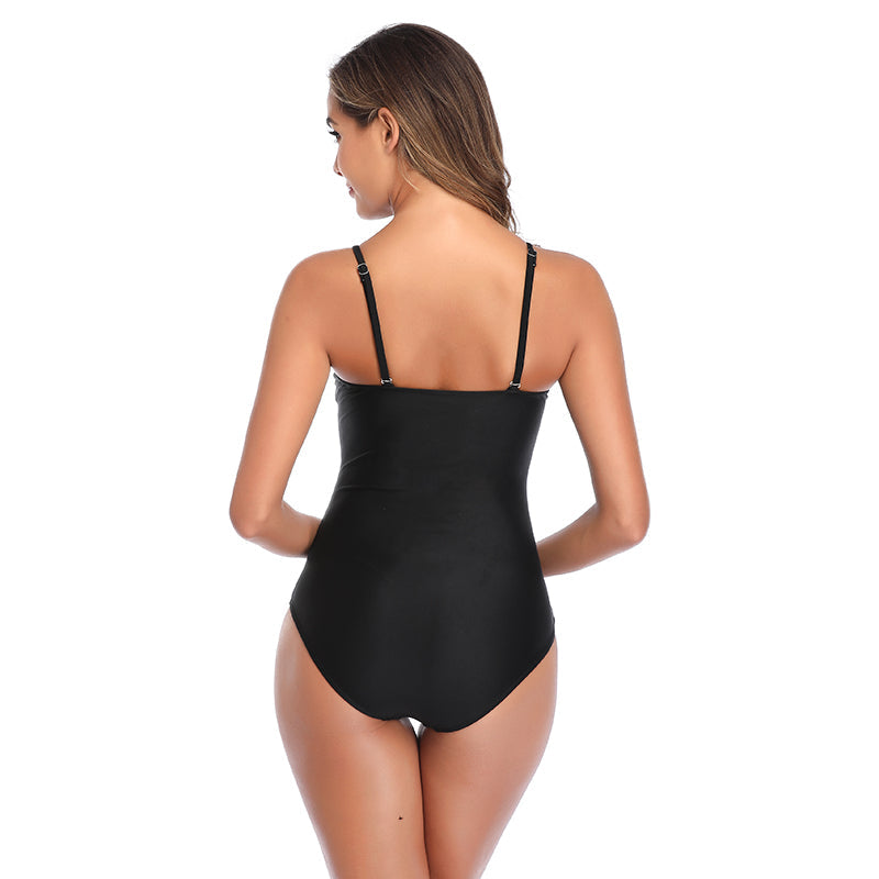 Bandeau One Piece Push Up Strapless Beach Monokini Swimwear Swimsuit Black Women's Bathing Suits The Clothing Company Sydney