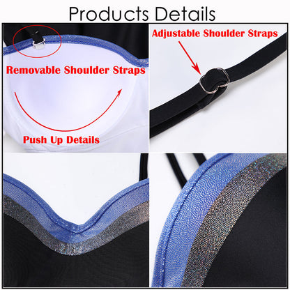 Bandeau One Piece Push Up Strapless Beach Monokini Swimwear Swimsuit Black Women's Bathing Suits The Clothing Company Sydney