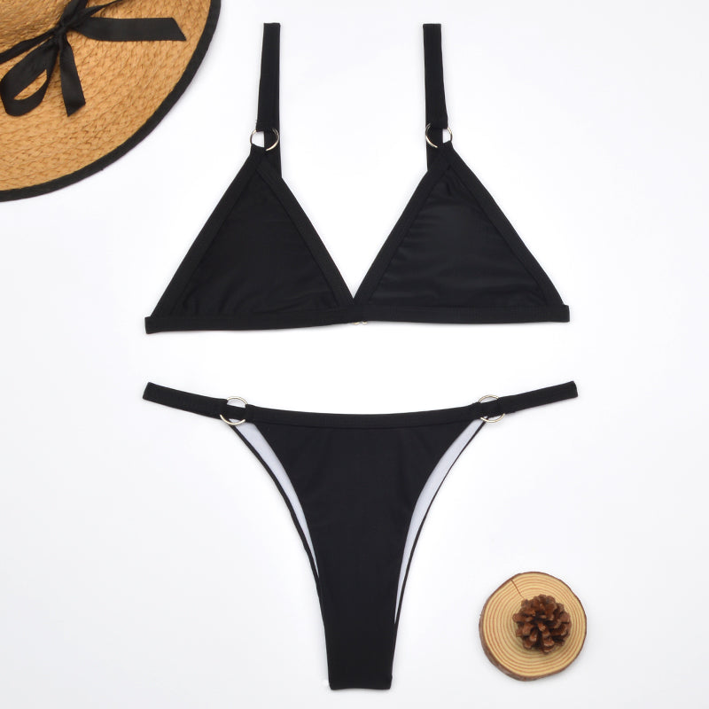 2 Piece Thong Micro Swimsuit Solid Push up Swimwear Bikini set Brazilian Bathing Suit The Clothing Company Sydney