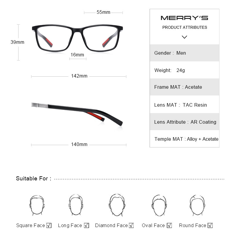Designer Men's Luxury Acetate Myopia Prescription Eyeglasses Spring Hinge Silicone Temple Tip Glasses Frames The Clothing Company Sydney