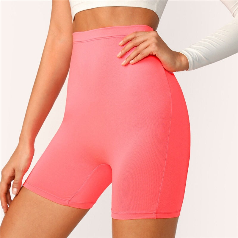 Solid Cycling High Waist Athleisure Crop Fitness Leggings Summer Ladies Casual Workout Leggings The Clothing Company Sydney