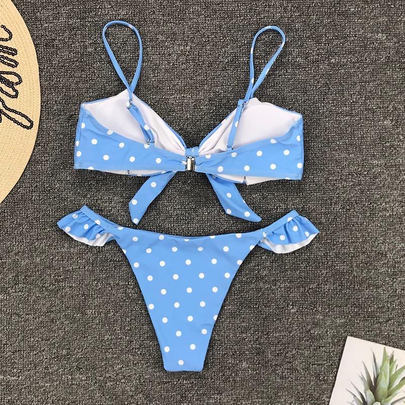 Polka Dot Two Piece Swimsuit Push Up Swimwear Floral Side Bathing Suit Brazilian Beach Wear Bikini Set The Clothing Company Sydney