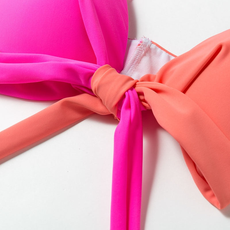 Brazilian Push up Bandage neon swimwear bathing suit High cut bikini swimsuit The Clothing Company Sydney