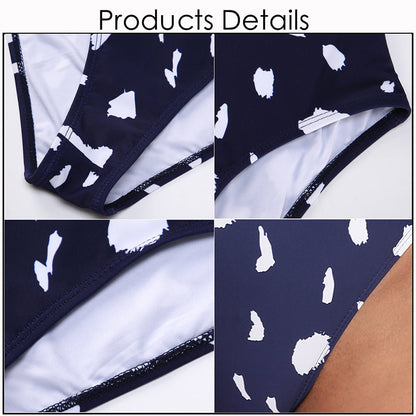 Deep V Neck Swimsuit One Piece Swimwear Speckle Print Women's Bathing Suits High Cut Monokini The Clothing Company Sydney