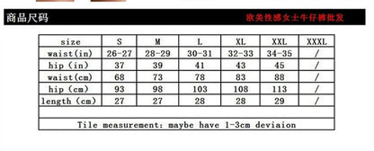 Summer Print tassel High Waist Hole Ripped Shorts Casual Plus Size Denim Shorts The Clothing Company Sydney