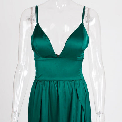 Double Split Green Long Prom Satin V Neck Empire Sleeveless Maxi Summer Red Floor Length Dresses The Clothing Company Sydney