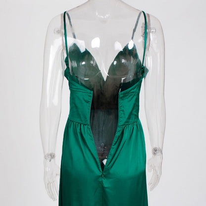 Double Split Green Long Prom Satin V Neck Empire Sleeveless Maxi Summer Red Floor Length Dresses The Clothing Company Sydney