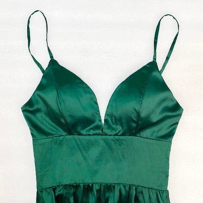 Double Split Green Long Prom Satin V Neck Empire Sleeveless Maxi Summer Red Floor Length Dresses The Clothing Company Sydney