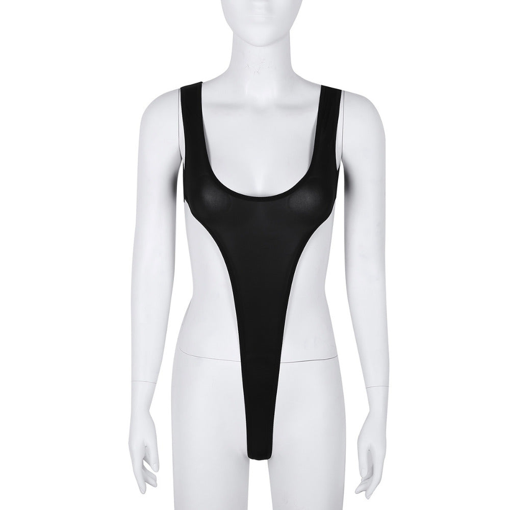 One Piece Swimsuit Swimwear High Cut Thong Leotard Swimming Suit See Through Deep Scoop Neck Bodysuit The Clothing Company Sydney
