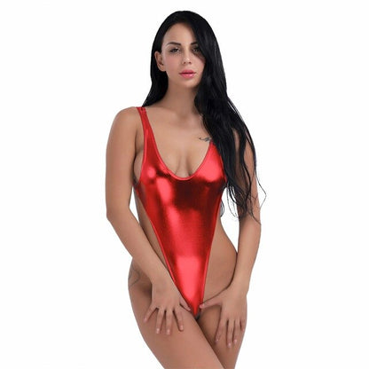 Swimwear Shiny Monokini One Piece Swimsuit Beachwear Swim Suit Thong Leotard Bathing Suits swim suit The Clothing Company Sydney