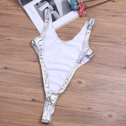 Swimwear Shiny Monokini One Piece Swimsuit Beachwear Swim Suit Thong Leotard Bathing Suits swim suit The Clothing Company Sydney