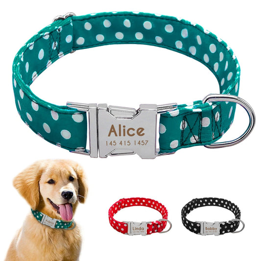 Personazlied Dog Collar Customized Pet Collar Nylon Anti-lost Nameplate Tags Engraved Collar The Clothing Company Sydney