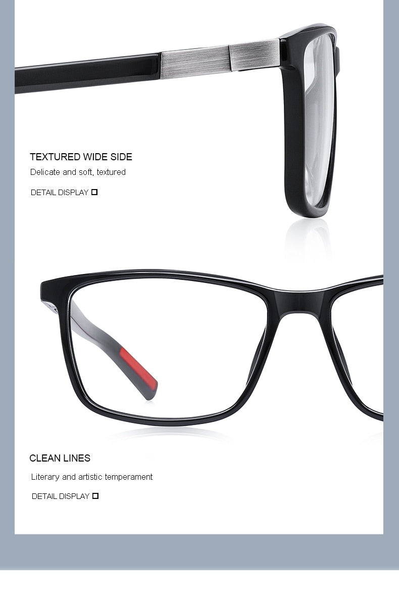 Designer Men's Luxury Acetate Myopia Prescription Eyeglasses Spring Hinge Silicone Temple Tip Glasses Frames The Clothing Company Sydney
