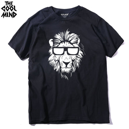 Cotton short sleeve animal lion printed casual o-neck knitted mens T-shirt men's tops tee shirts The Clothing Company Sydney