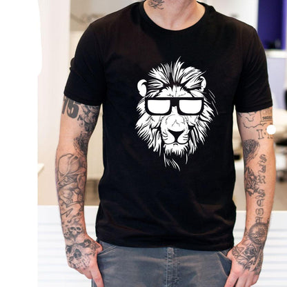 Cotton short sleeve animal lion printed casual o-neck knitted mens T-shirt men's tops tee shirts The Clothing Company Sydney