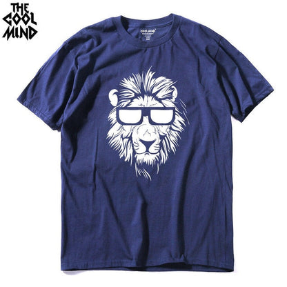 Cotton short sleeve animal lion printed casual o-neck knitted mens T-shirt men's tops tee shirts The Clothing Company Sydney
