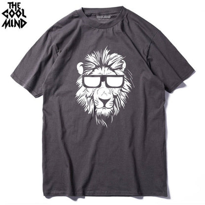 Cotton short sleeve animal lion printed casual o-neck knitted mens T-shirt men's tops tee shirts The Clothing Company Sydney