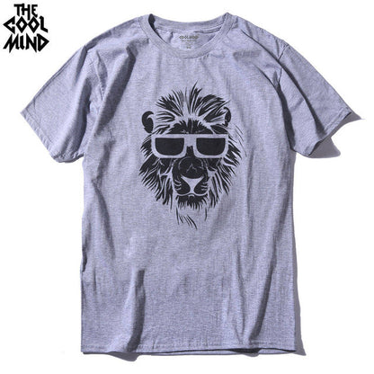 Cotton short sleeve animal lion printed casual o-neck knitted mens T-shirt men's tops tee shirts The Clothing Company Sydney