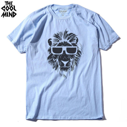 Cotton short sleeve animal lion printed casual o-neck knitted mens T-shirt men's tops tee shirts The Clothing Company Sydney
