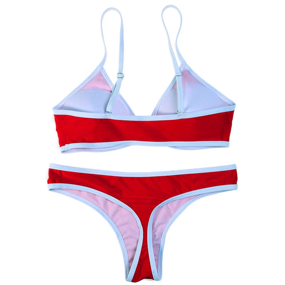 2 Piece Swimwear Push up Bathing Suit Beach Strapless Brazilian Swimsuit Sexy red G-string Thong Bikini Bra Set The Clothing Company Sydney