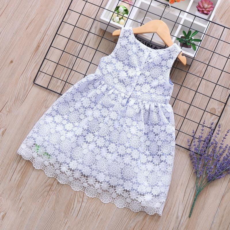 Summer Brand New Floral Lace Silk Dress Fashion Girls Round Neck Flying Sleeve Dress The Clothing Company Sydney