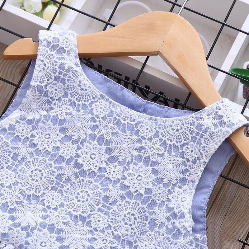 Summer Brand New Floral Lace Silk Dress Fashion Girls Round Neck Flying Sleeve Dress The Clothing Company Sydney