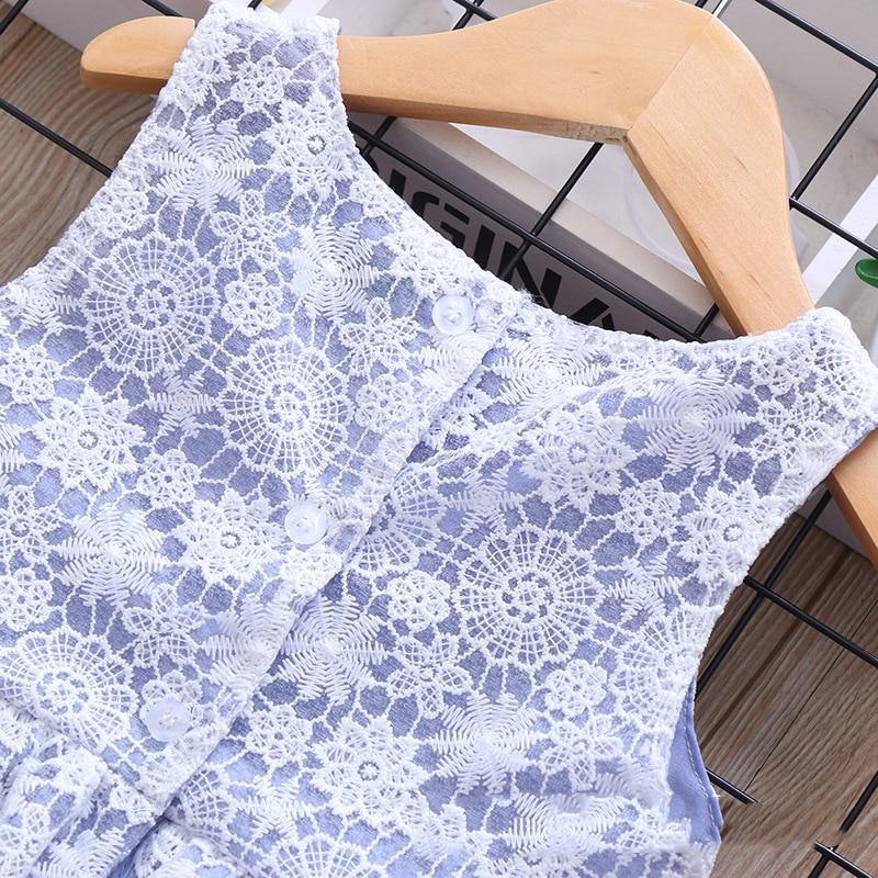 Summer Brand New Floral Lace Silk Dress Fashion Girls Round Neck Flying Sleeve Dress The Clothing Company Sydney