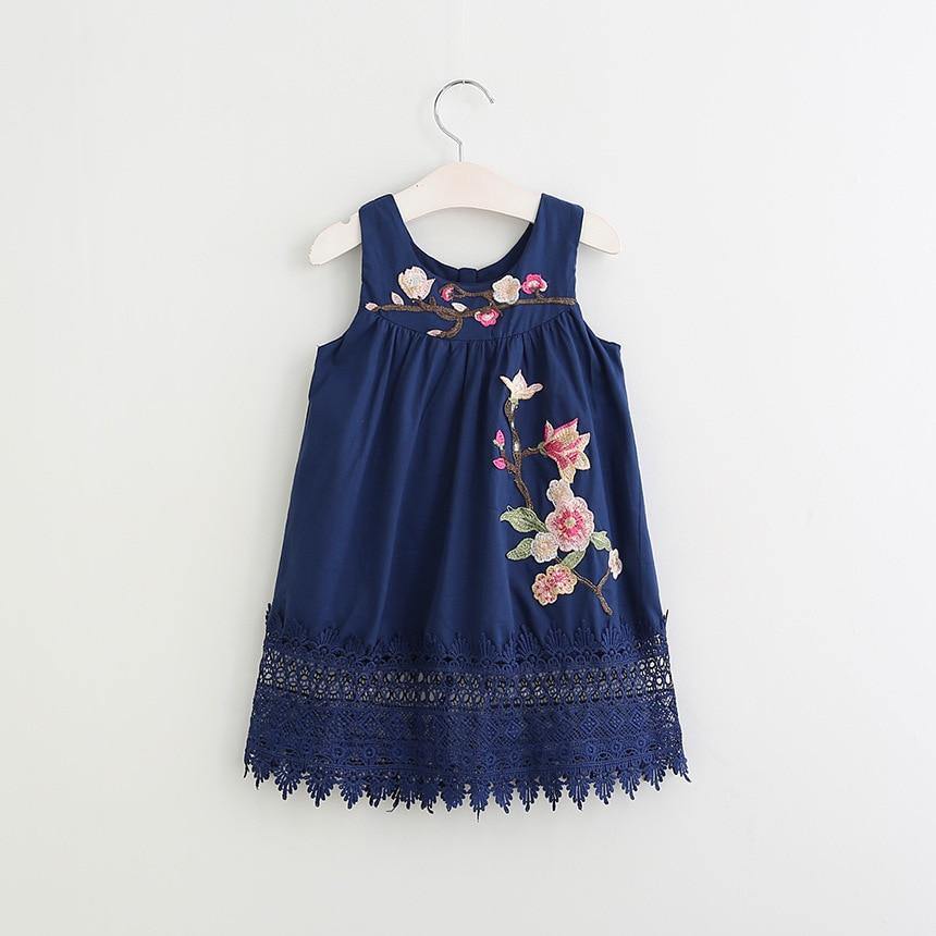 Summer Brand New Floral Lace Silk Dress Fashion Girls Round Neck Flying Sleeve Dress The Clothing Company Sydney