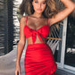 Two Pieces Set Women Ruffles Bow Casual Beach Summer Red Off Shoulder Sexy Club Bodycon Wrap Mini Party Dress The Clothing Company Sydney