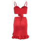 Two Pieces Set Women Ruffles Bow Casual Beach Summer Red Off Shoulder Sexy Club Bodycon Wrap Mini Party Dress The Clothing Company Sydney