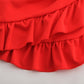 Two Pieces Set Women Ruffles Bow Casual Beach Summer Red Off Shoulder Sexy Club Bodycon Wrap Mini Party Dress The Clothing Company Sydney