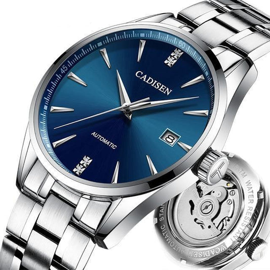 Automatic Mechanical Men's Watch Stainless Steel Japan NH35A Curved Glass Business Fashion Leisure Waterproof Wrist Watch The Clothing Company Sydney