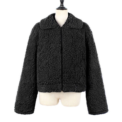 Faux Fur Coat Autumn Elegant Loose Thin Outwear Zipper Overcoat Teddy Jacket The Clothing Company Sydney