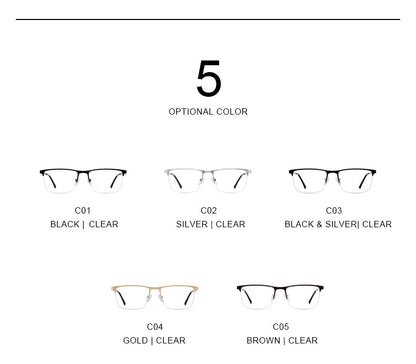 Designer Men Titanium Glasses Frame Ultralight Square Eye Myopia Prescription Eyeglasses Male Optical Frame The Clothing Company Sydney