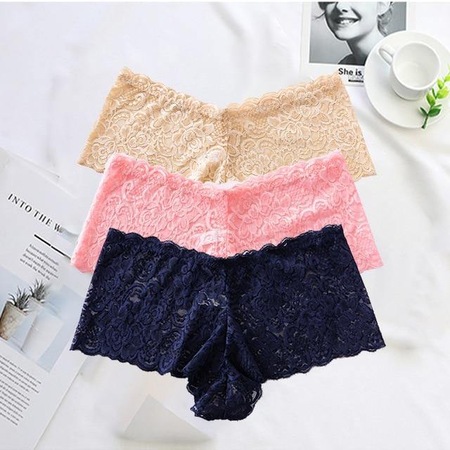 3 Pack Underwear Lingerie Sexy Lace Transparent Panties Briefs High Quality Low Waist Women's Underpants The Clothing Company Sydney