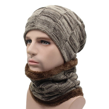 Winter Beanie Hat Scarf skullies beanies Soft Skull Warm Baggy Cap Mask Hats For Men Women Knitted Hat The Clothing Company Sydney